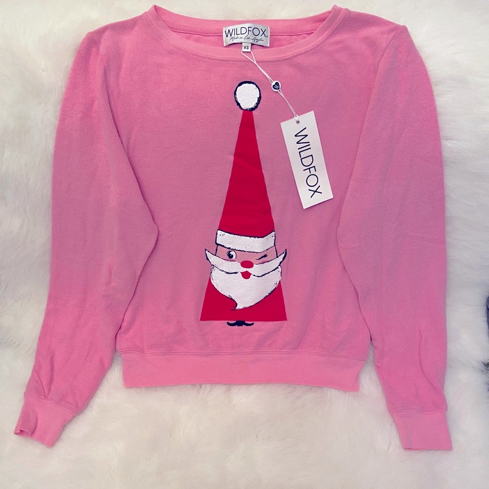 Wildfox Winking Brit Christmas sweatshirt NWT RARE